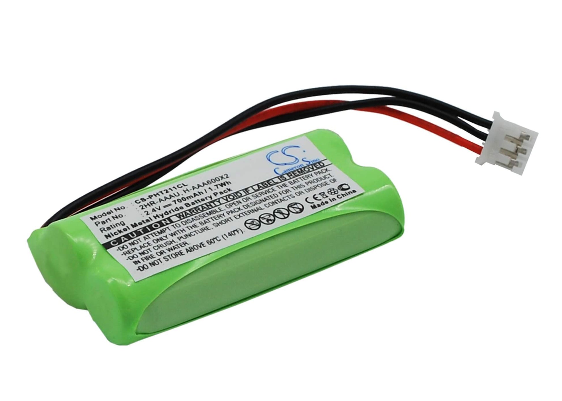 2.4V, 700mAh, Ni-MH Battery fits Philips, 215 Quattro, Aleor 300, 1.68Wh