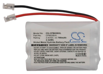 3.6V, 700mAh, Ni-MH Battery fits Gp, 60aaam3bmu, 2.52Wh