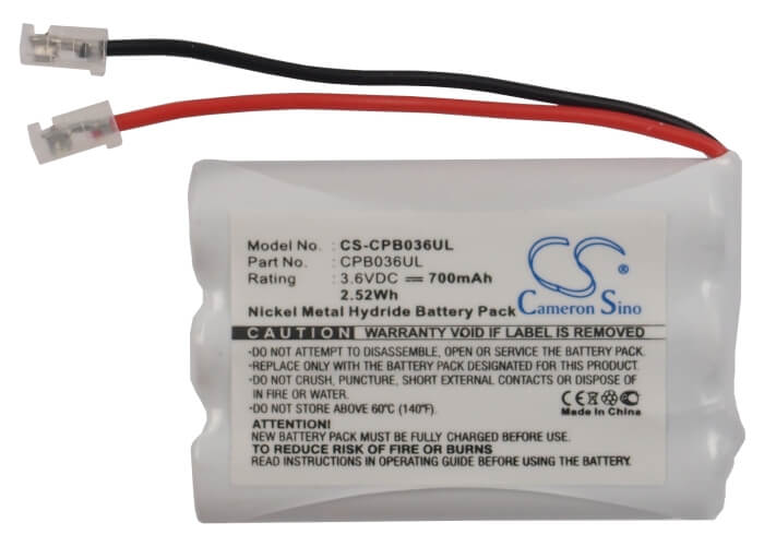 3.6V, 700mAh, Ni-MH Battery fits Universal, Aaa X 3, 2.52Wh