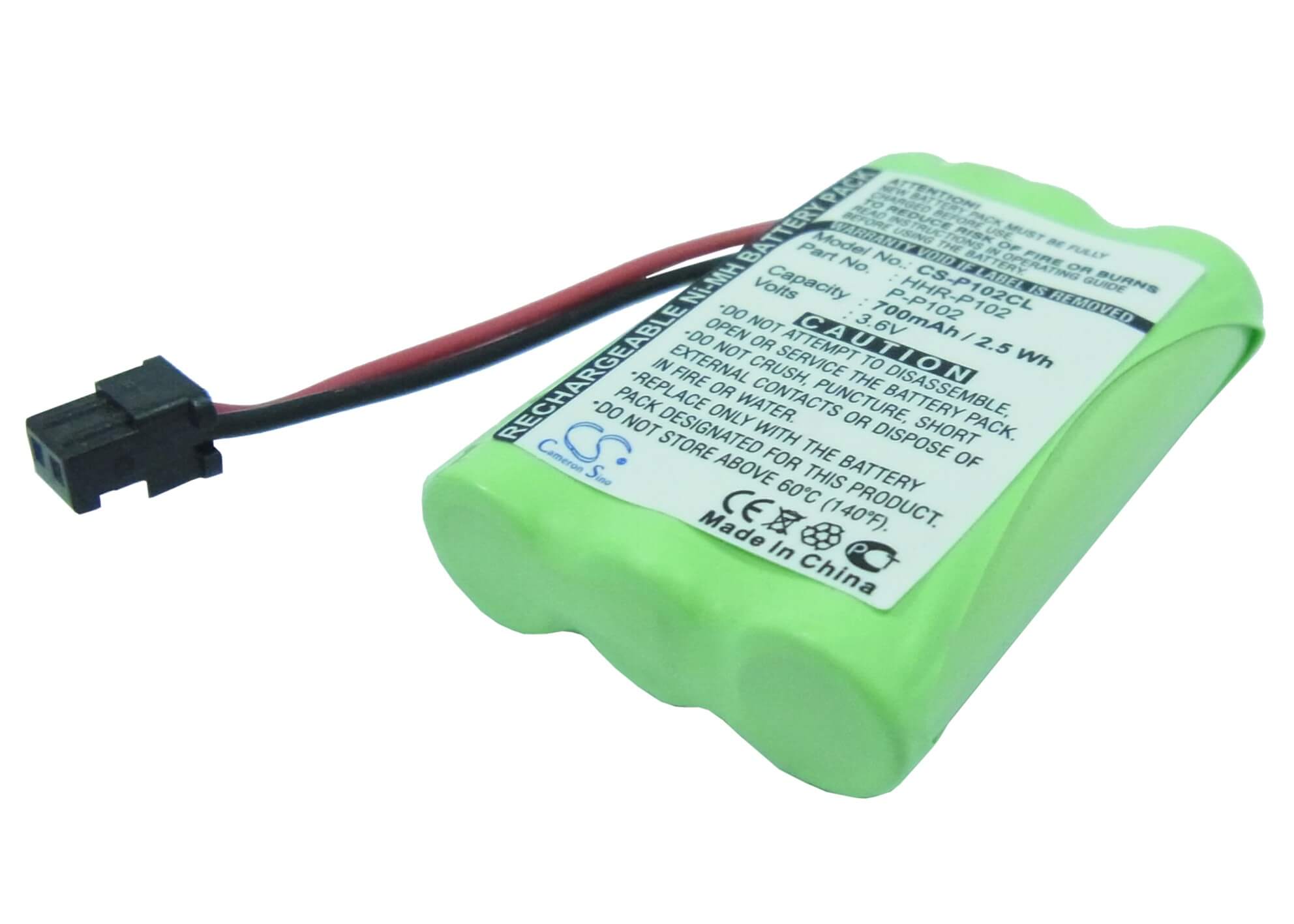 3.6V, 700mAh, Ni-MH Battery fits Radio Shack, 23-961, 43-3529, 2.52Wh