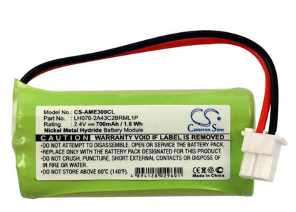 2.4V, 700mAh, Ni-MH Battery fits Ge, 30522ee1, 30522ee2, 1.68Wh
