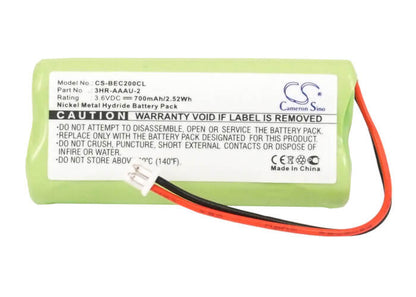 3.6V, 700mAh, Ni-MH Battery fits Bang & Olufsen, Beocom 2, 2.52Wh