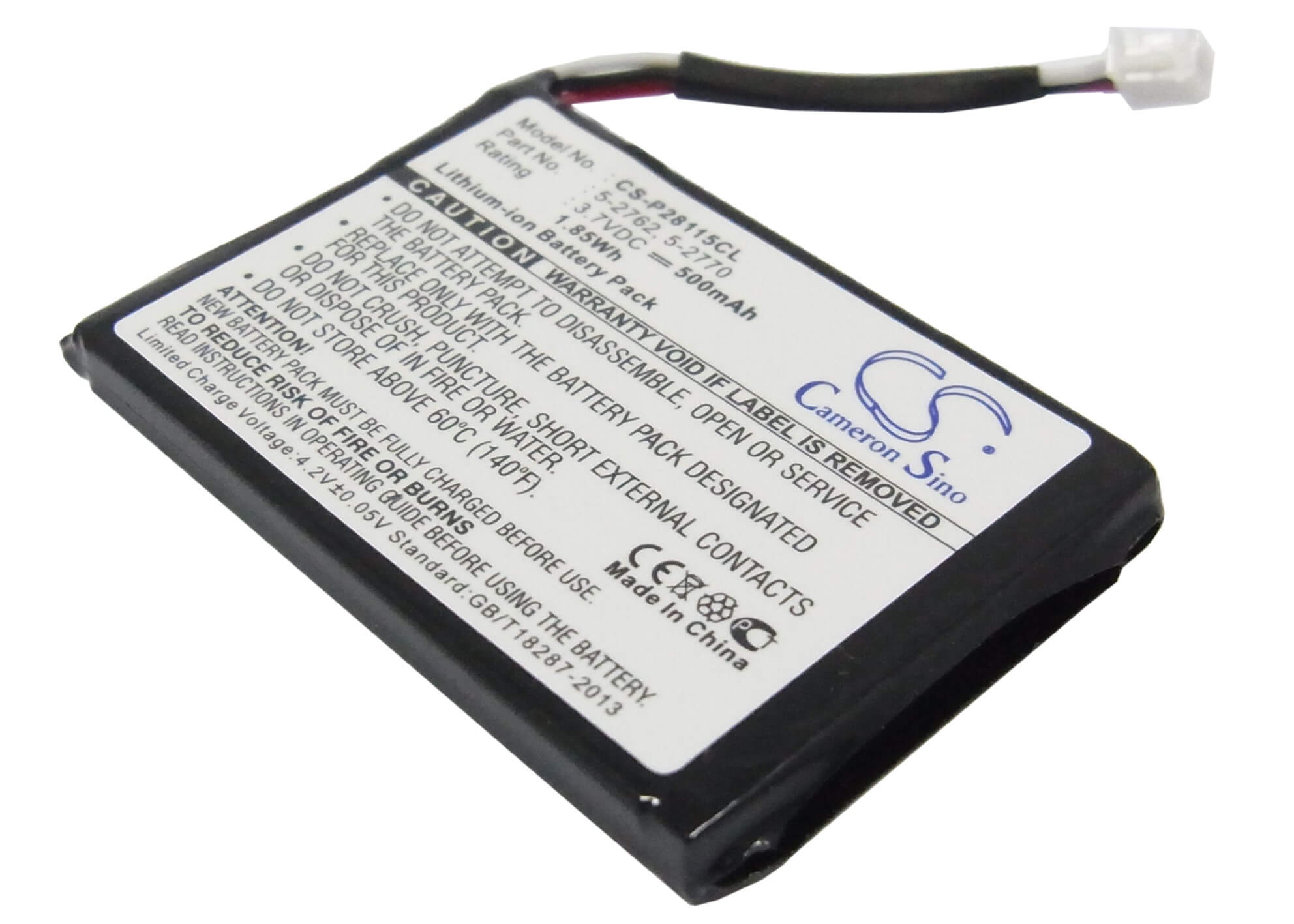 3.7V, 500mAh, Li-ion Battery fits Thomson, 28106fe1 Ultra Slim Dect, 28115, 1.85Wh