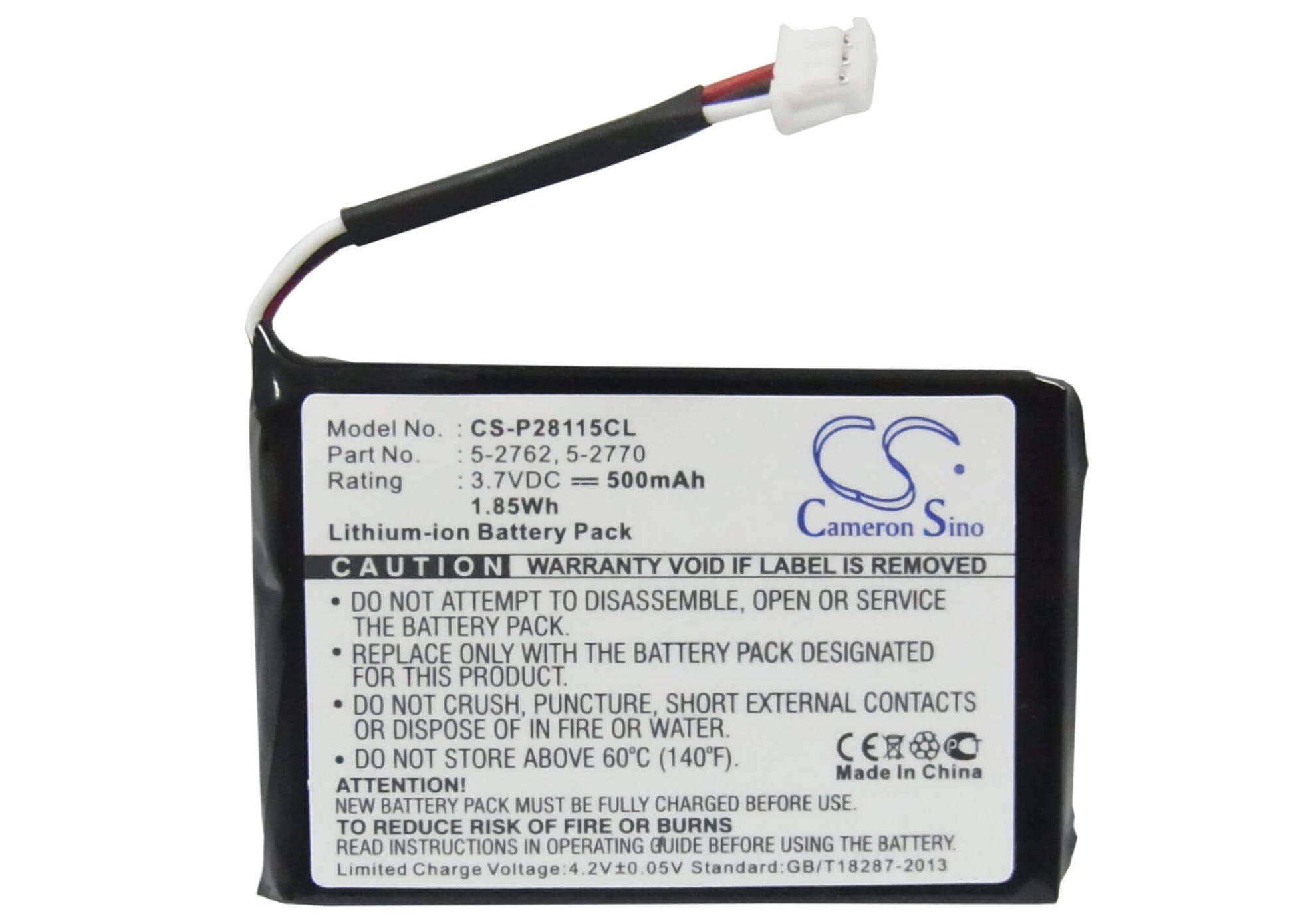 3.7V, 500mAh, Li-ion Battery fits Alcatel, 28106fe1, 28115fe1-a, 1.85Wh