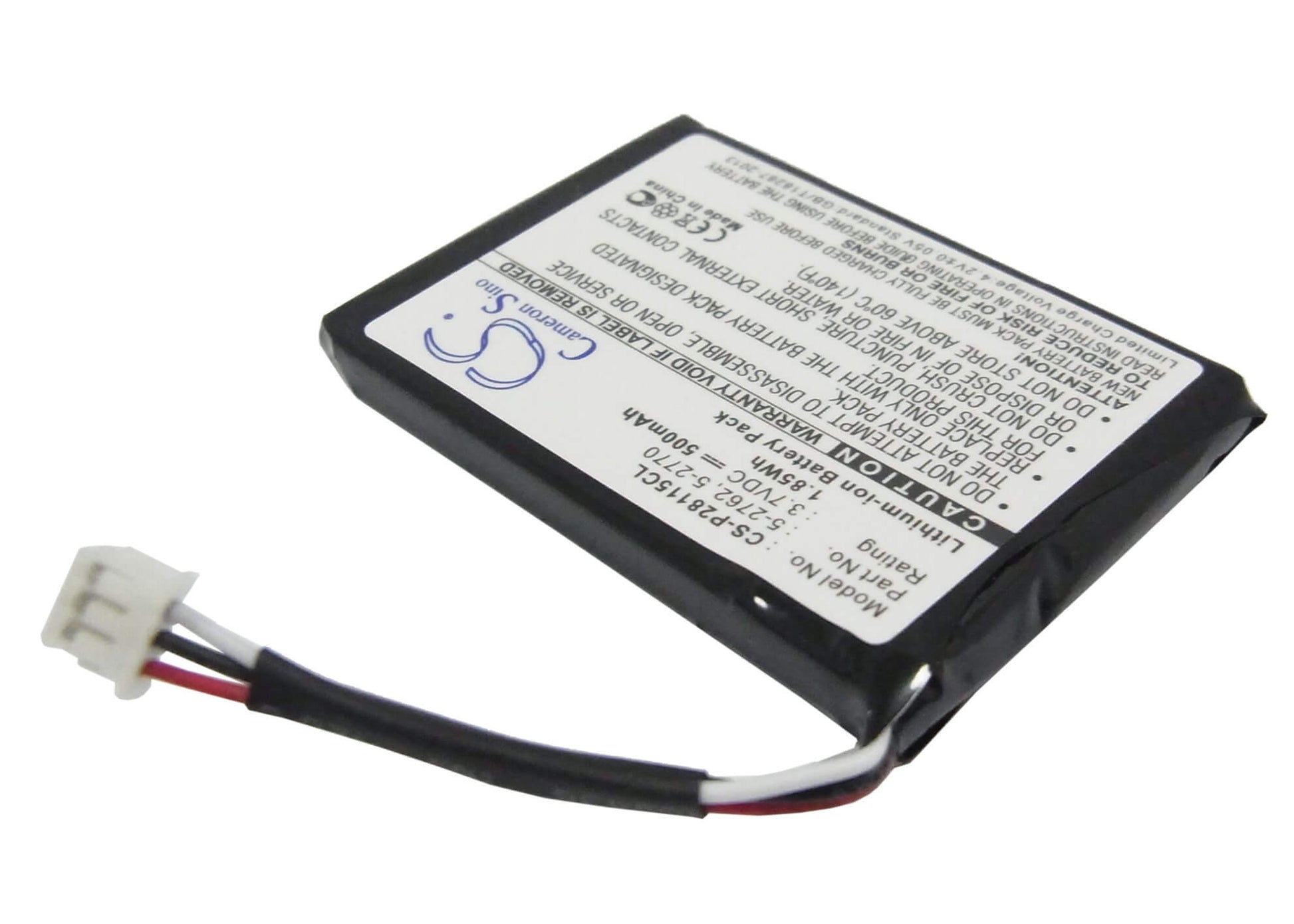 3.7V, 500mAh, Li-ion Battery fits Swissvoice, Iron, 1.85Wh