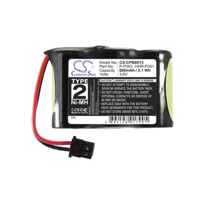3.6V, 600mAh, Ni-MH Battery fits Ge, 29519a, 29630a, 2.16Wh