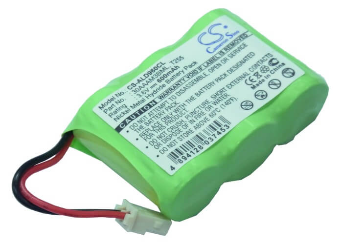 3.6V, 600mAh, Ni-MH Battery fits Audioline, 970g, Cas 1300, 2.16Wh