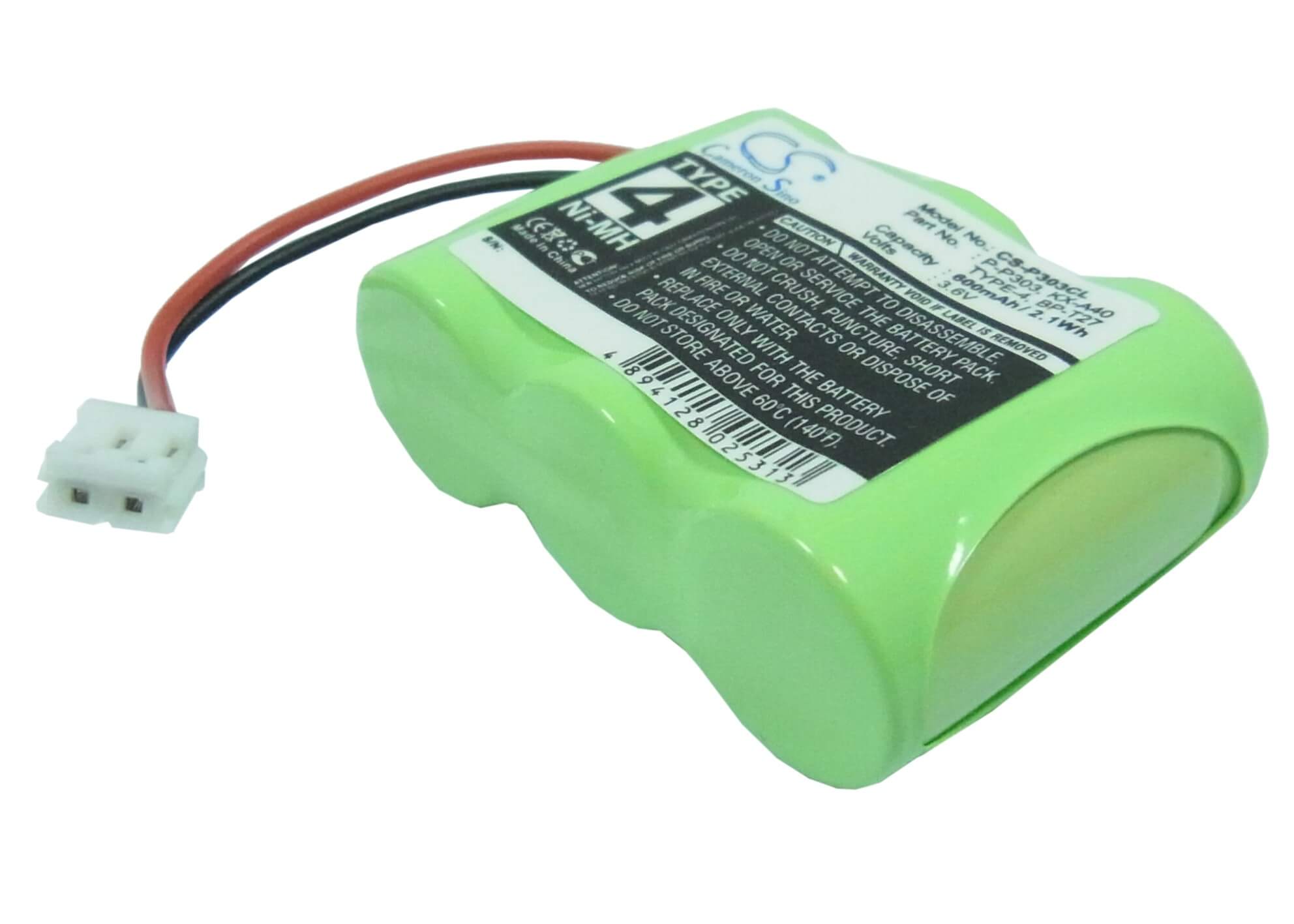 3.6V, 600mAh, Ni-MH Battery fits Phone Mate, 1350, 2000, 2.16Wh