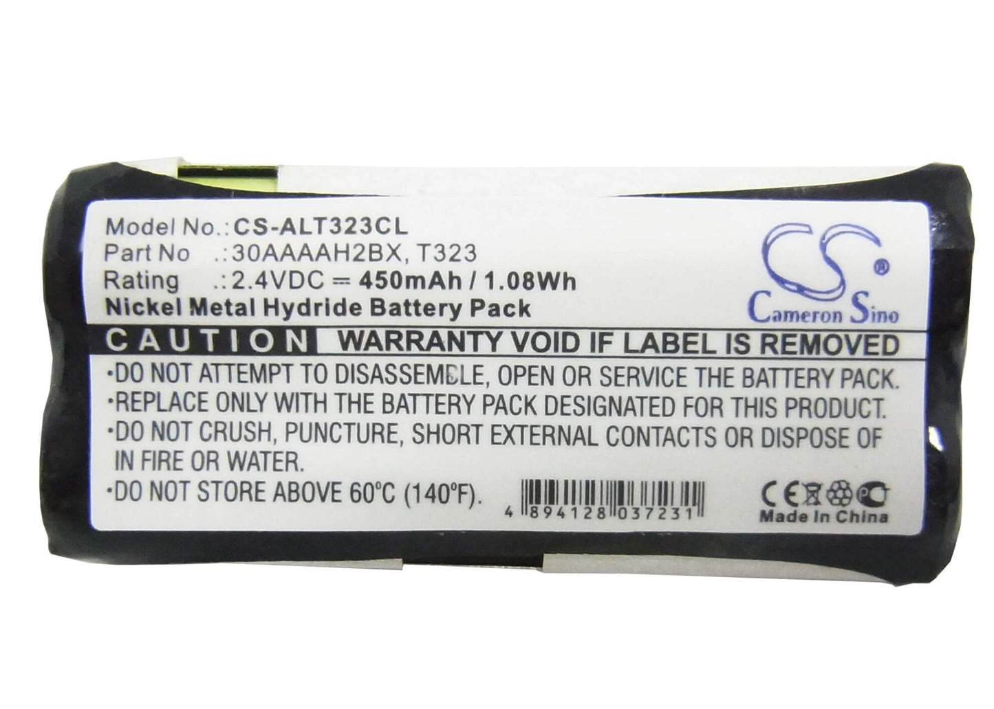 2.4V, 450mAh, Ni-MH Battery fits Aeg, D10, D9, 1.08Wh