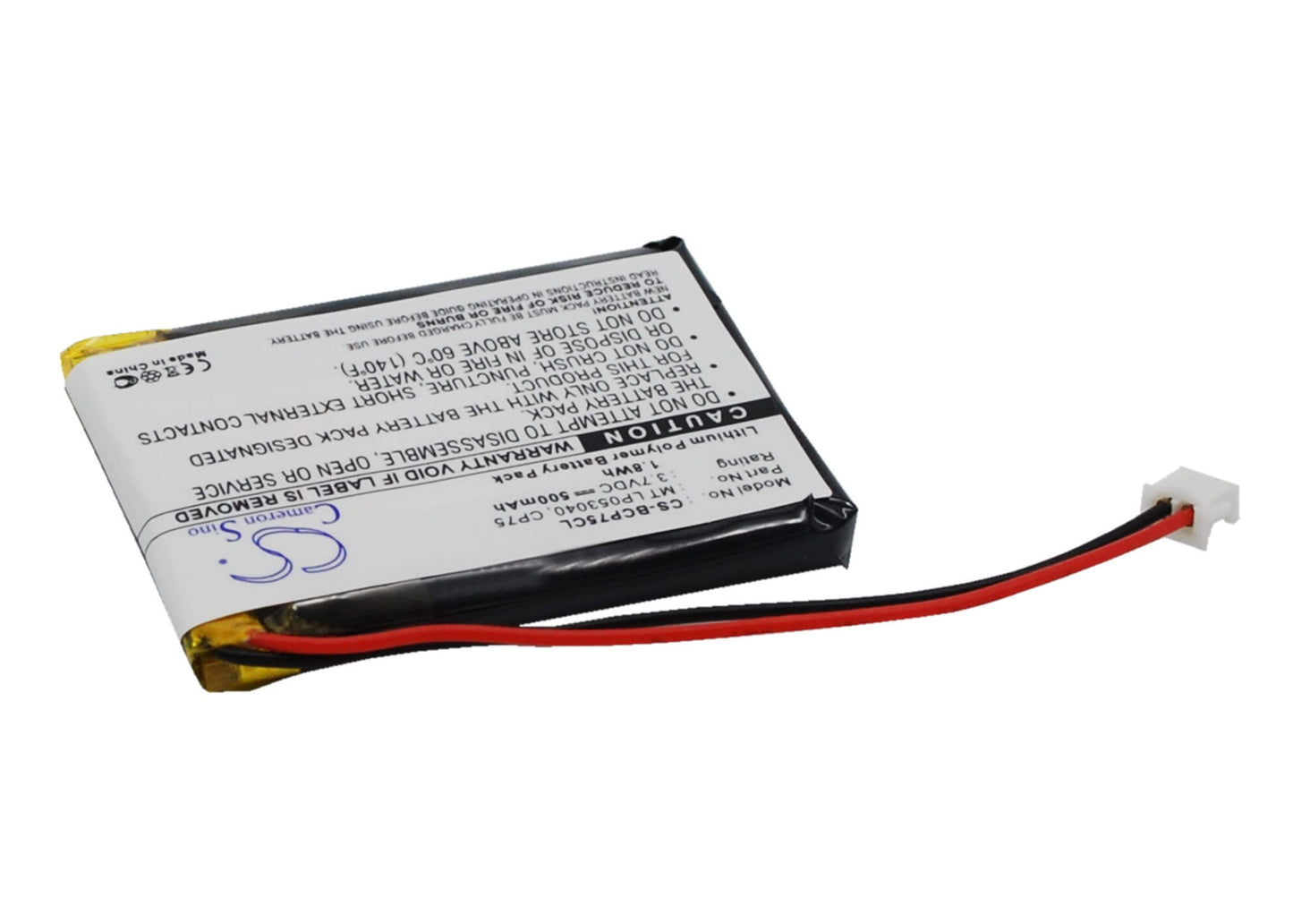3.7V, 500mAh, Li-Polymer Battery fits Binatone, Idect X2i, Idect X2i Single, 1.85Wh