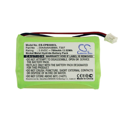 3.6V, 700mAh, Ni-MH Battery fits Ntl, D4000, D4001, 2.52Wh