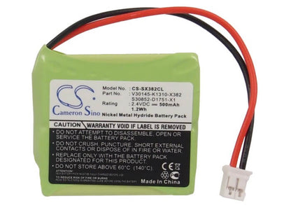 2.4V, 500mAh, Ni-MH Battery fits Siemens, Gigaset E40, Gigaset E45, 1.2Wh