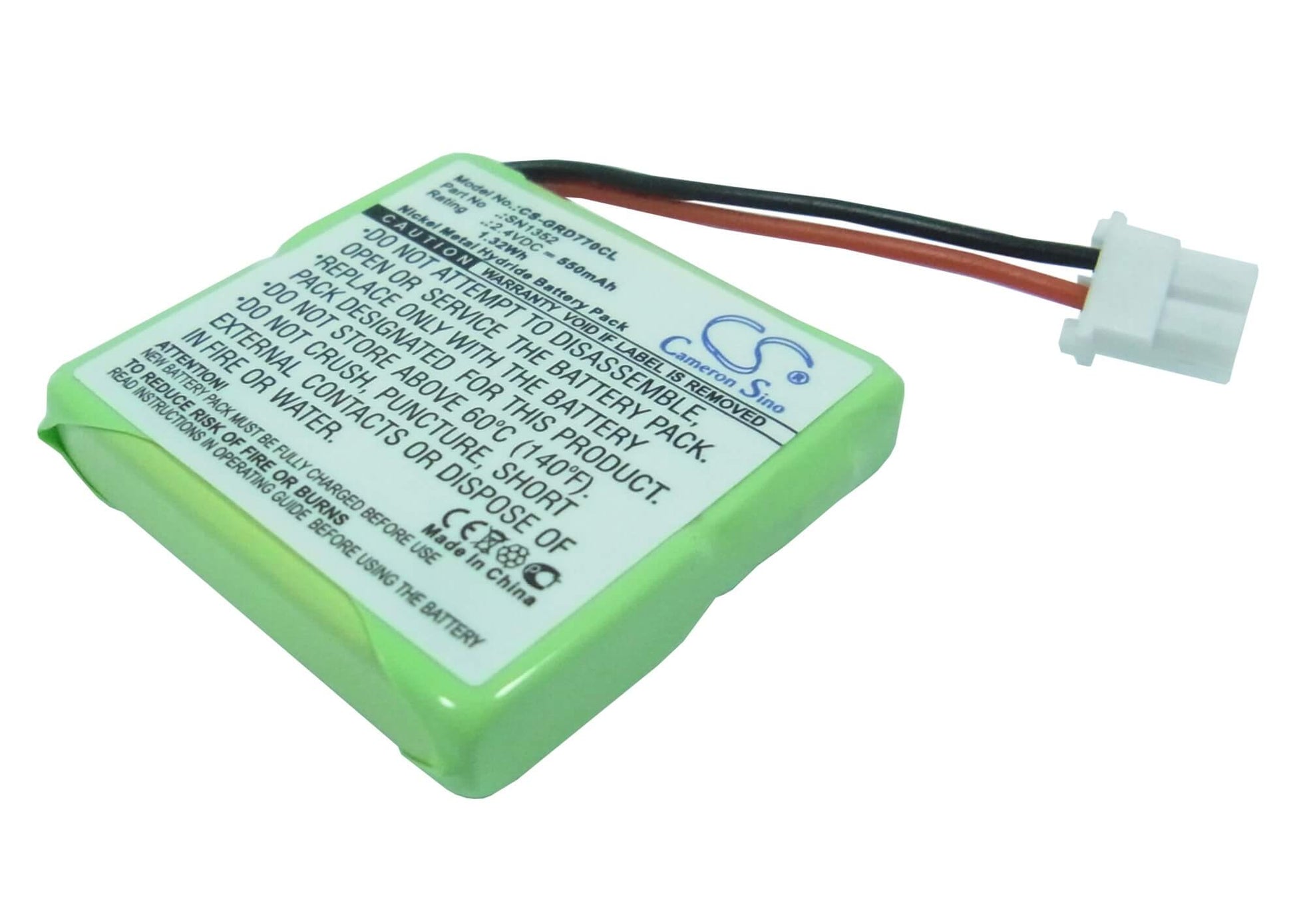 2.4V, 550mAh, Ni-MH Battery fits Grundig, D770a, 1.32Wh