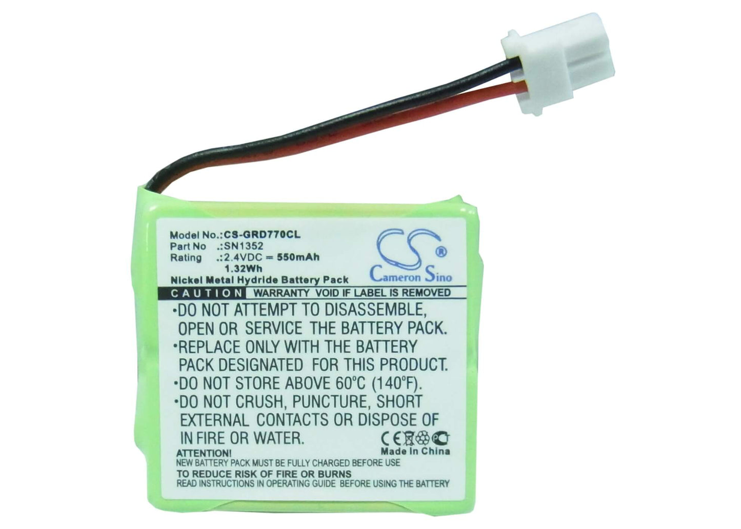 2.4V, 550mAh, Ni-MH Battery fits Grundig, D770a, 1.32Wh
