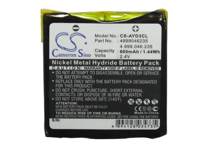 Black, 2.4V, 600mAh, Ni-MH Battery fits Openphone, 24, 1.44Wh