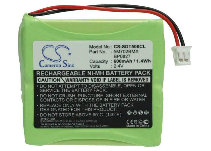 2.4V, 600mAh, Ni-MH Battery fits Telekom, Sinus A201, 1.44Wh