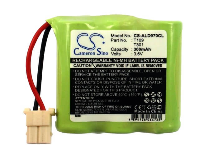 3.6V, 300mAh, Ni-MH Battery fits Audioline, 970, 971, 1.08Wh