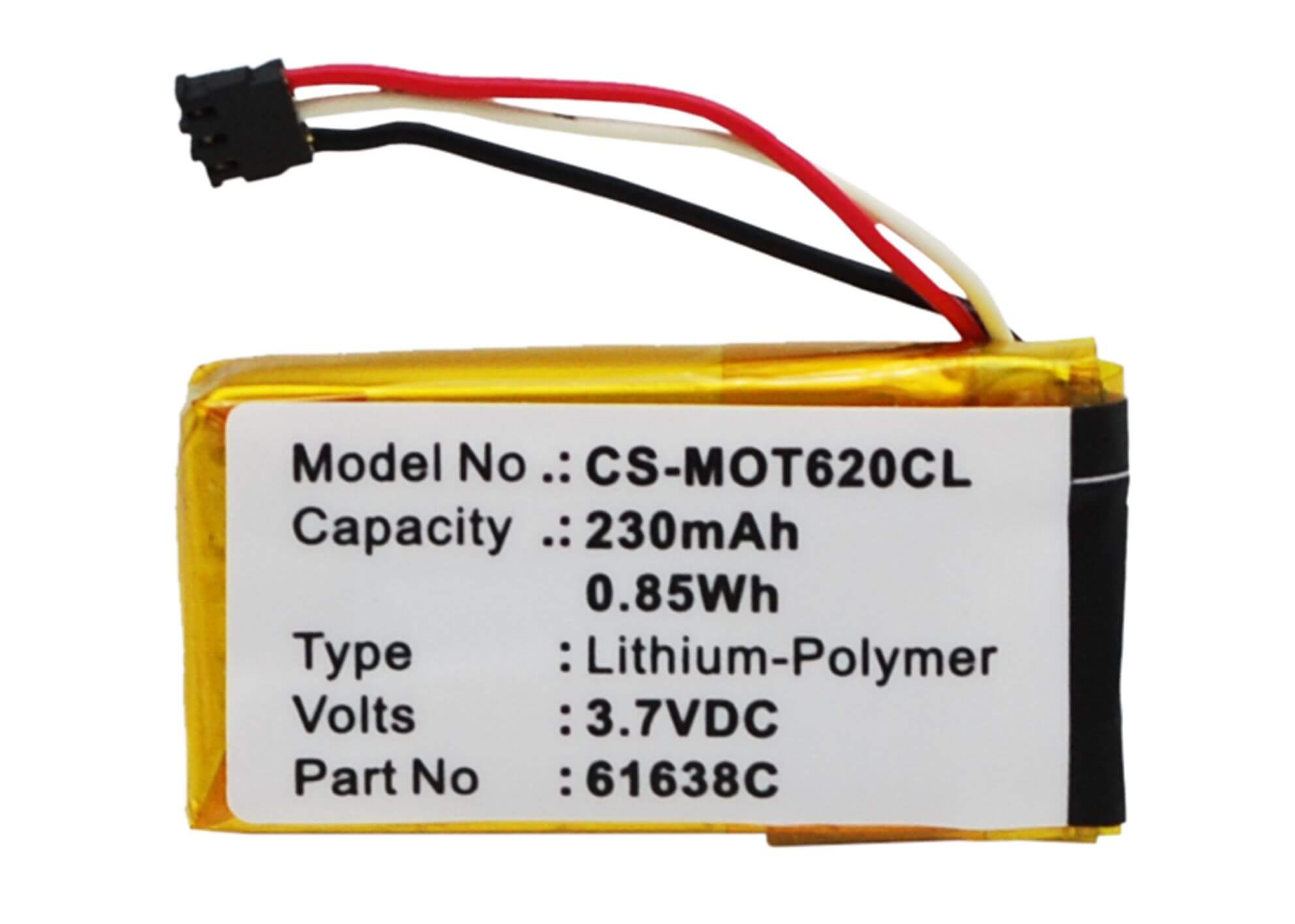 Cordless Phone 3.7V, 230mAh, Li-Polymer Battery fits Motorola, Dect 6.0, It6, 0.851Wh