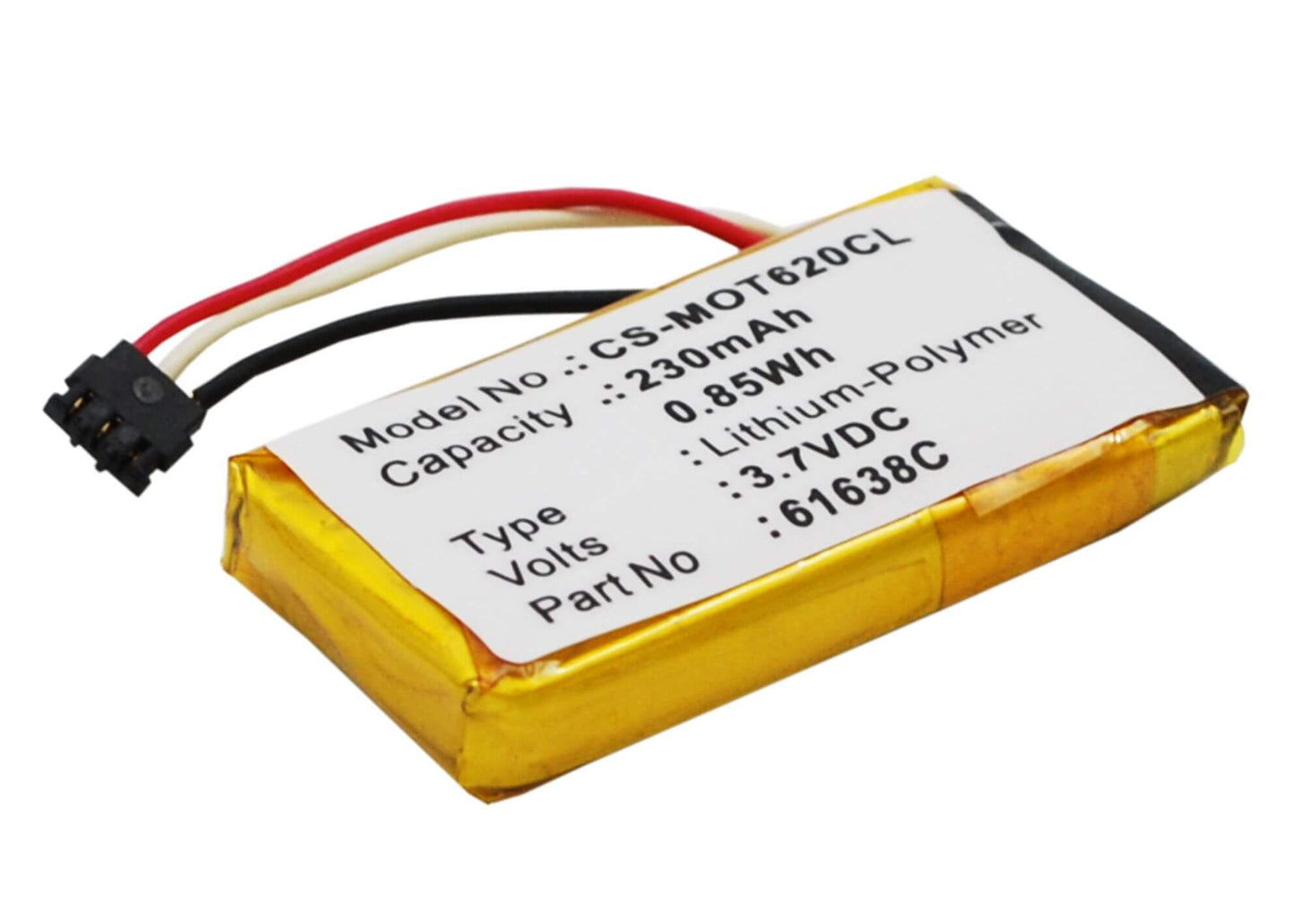 Cordless Phone 3.7V, 230mAh, Li-Polymer Battery fits Motorola, Dect 6.0, It6, 0.851Wh
