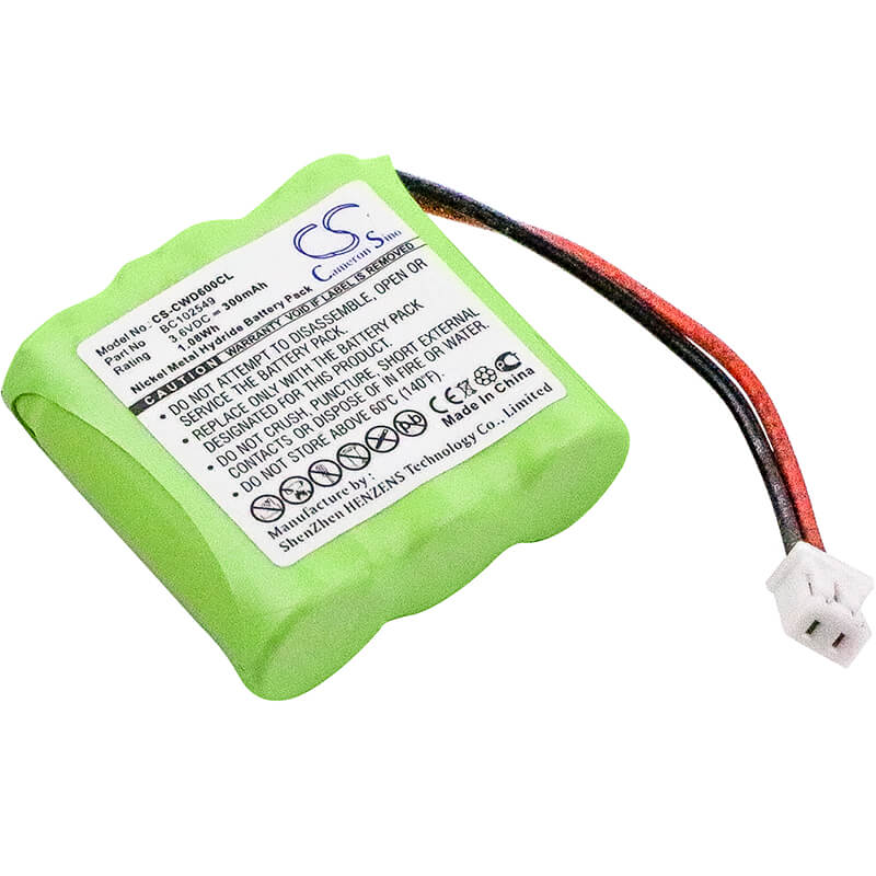 3.6V, 300mAh, Ni-MH Battery fits Cable & Wireless, Cwd2000, Cwd3000, 1.08Wh