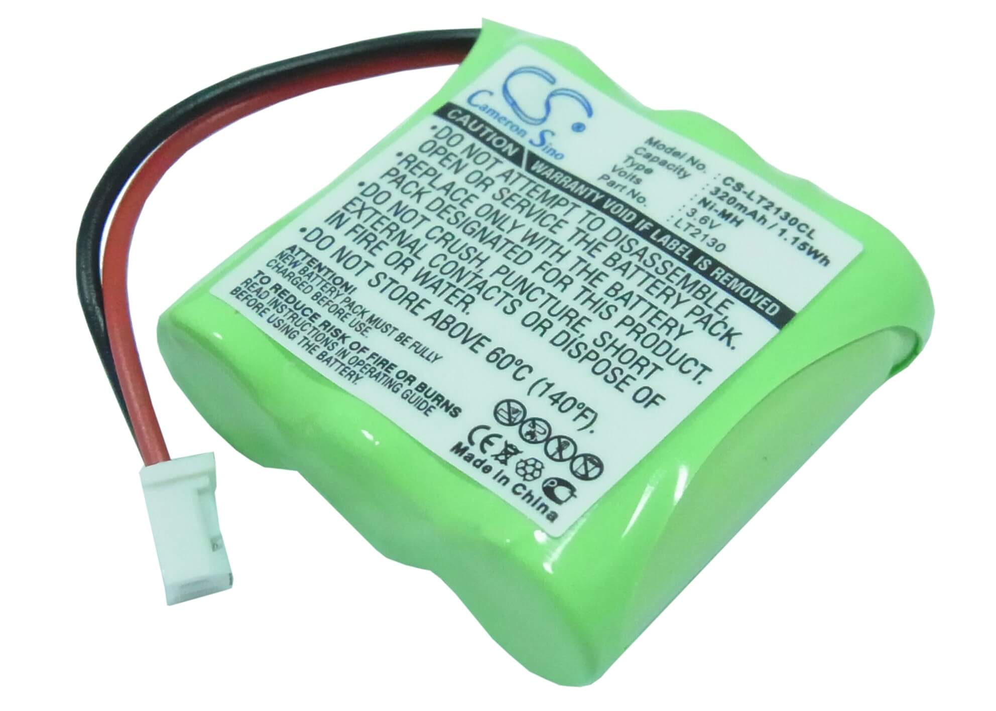 3.6V, 320mAh, Ni-MH Battery fits Sagem, D10t, 1.152Wh