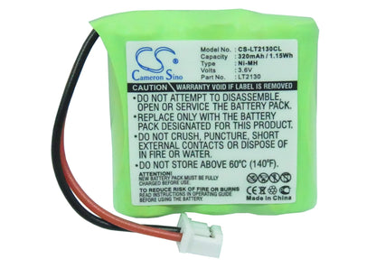 3.6V, 320mAh, Ni-MH Battery fits Mbo, Dialon F10, 1.152Wh