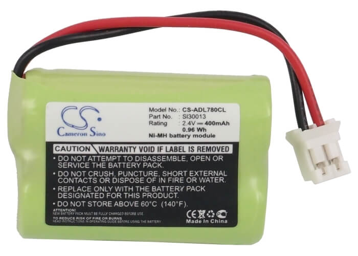 2.4V, 400mAh, Ni-MH Battery fits Audioline, Dect 7500, Dect 7500 Micro, 0.96Wh