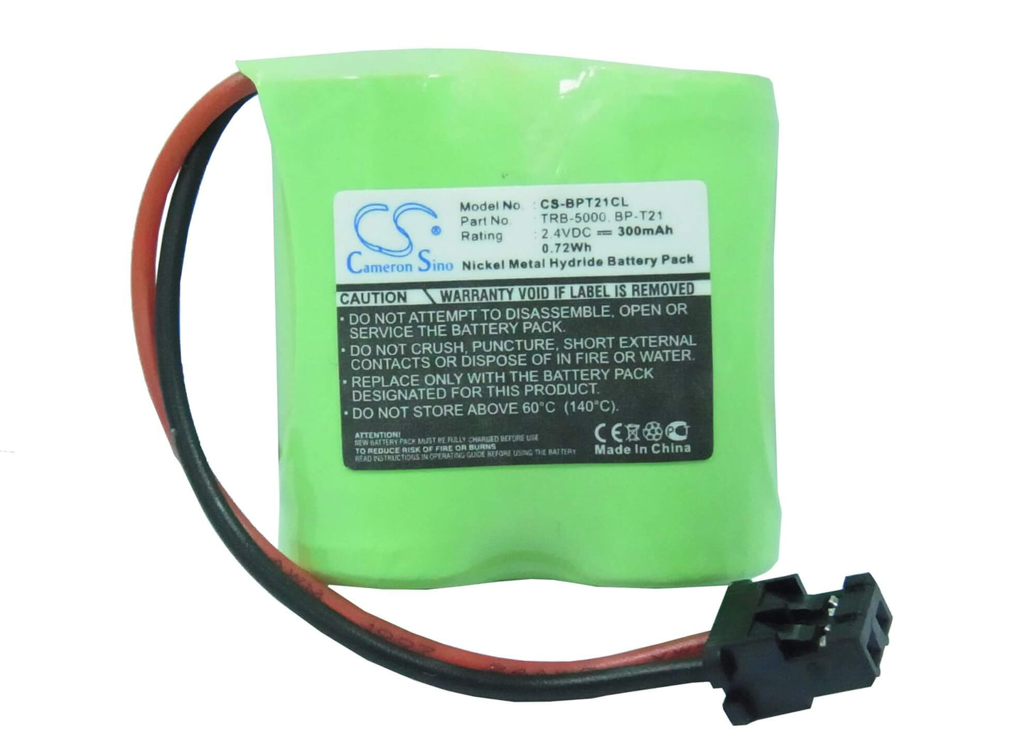 2.4V, 300mAh, Ni-MH Battery fits Northwestern Bell, 35500, 35550, 0.72Wh