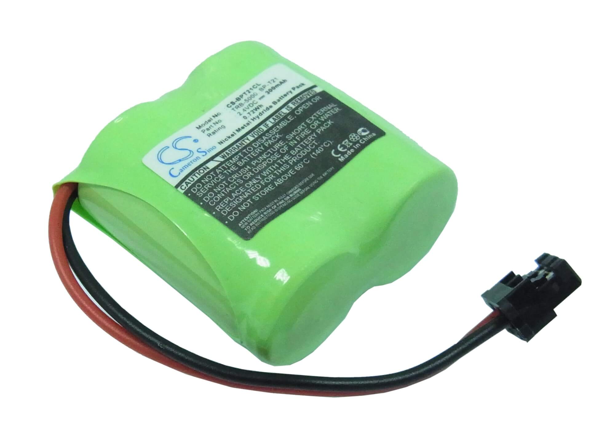 2.4V, 300mAh, Ni-MH Battery fits Rayovac, Ray55, 0.72Wh