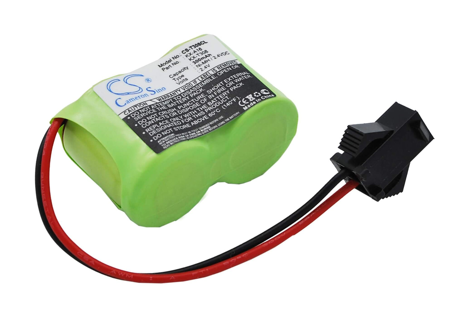 2.4V, 300mAh, Ni-MH Battery fits Panasonic, Kx-a16, Kx-t1232, 0.72Wh
