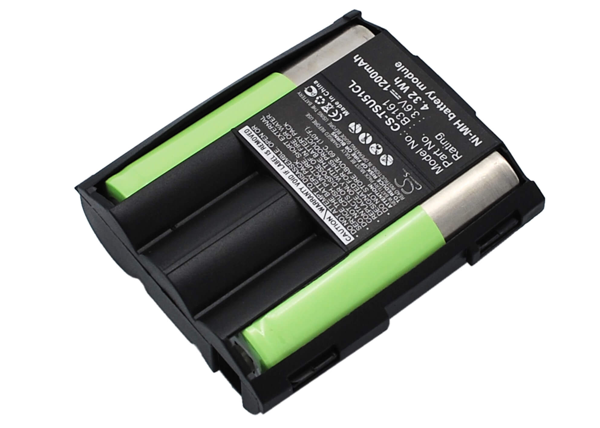 3.6V, 1200mAh, Ni-MH Battery fits Ascom, Samba, 4.32Wh