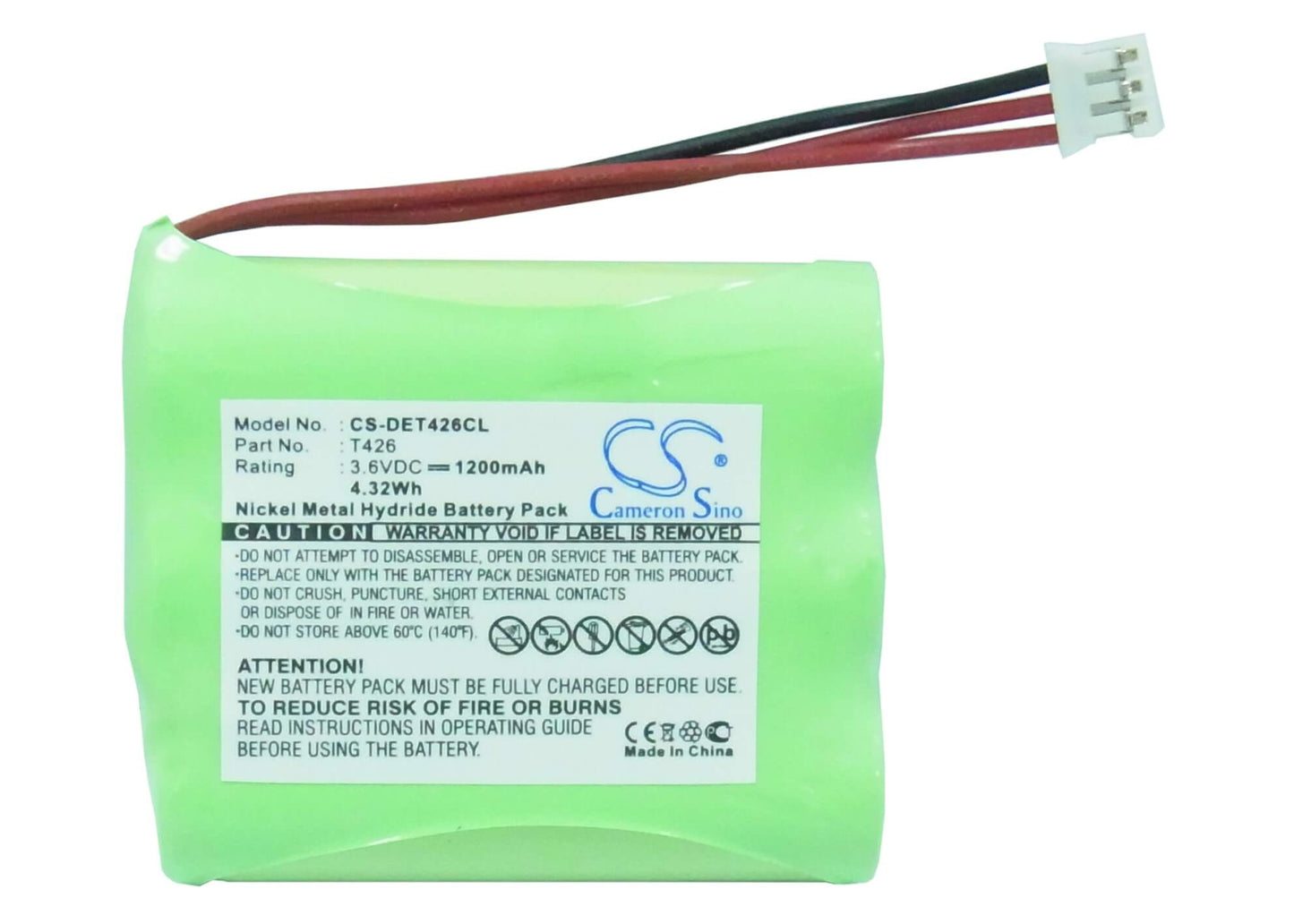 3.6V, 1200mAh, Ni-MH Battery fits Olympia, Mira Plus, Voice, 4.32Wh