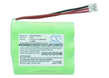 3.6V, 1200mAh, Ni-MH Battery fits Olympia, Mira Plus, Voice, 4.32Wh