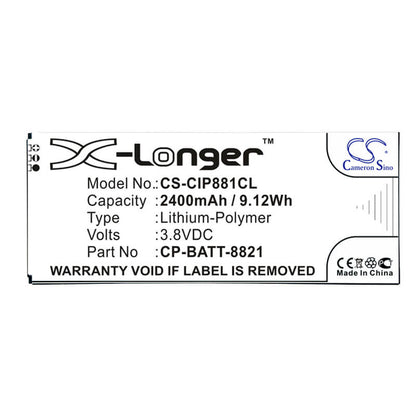 3.8V, 2400mAh, Li-Polymer Battery fits Cisco, 8800, 9.12Wh