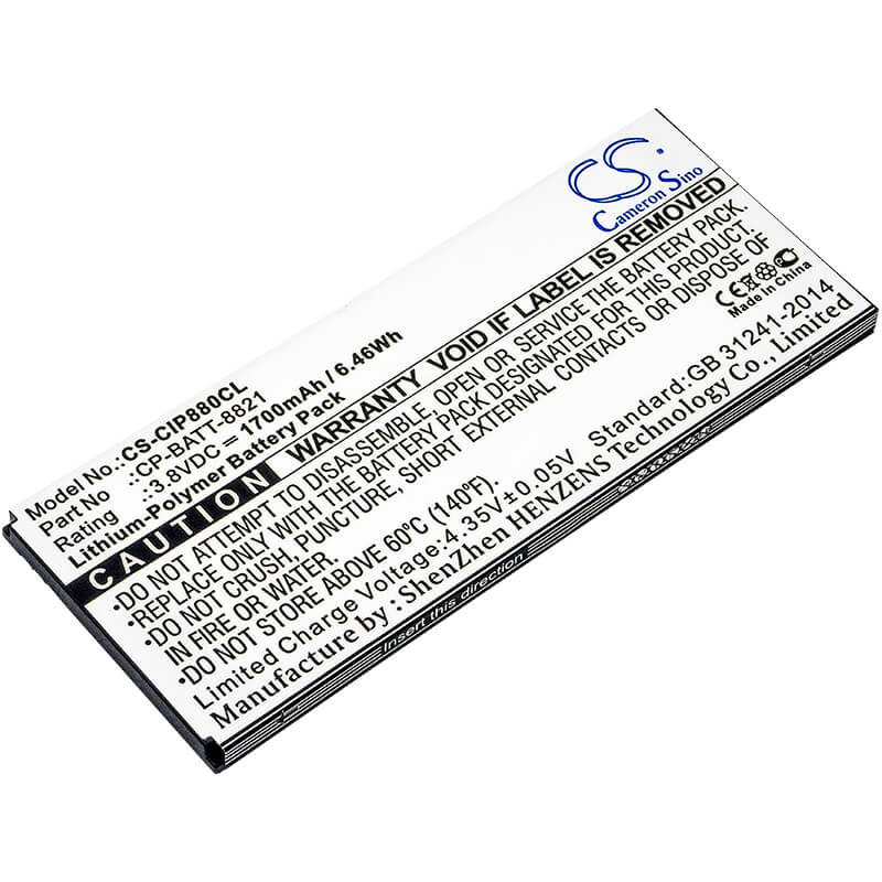 3.8V, 1700mAh, Li-Polymer Battery fits Cisco, 8800, 6.46Wh