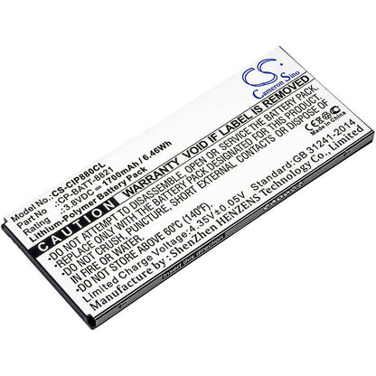 3.8V, 1700mAh, Li-Polymer Battery fits Cisco, 8800, 6.46Wh