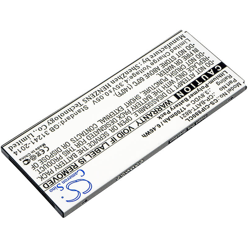 3.8V, 1700mAh, Li-Polymer Battery fits Cisco, 8800, 6.46Wh