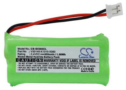 2.4V, 650mAh, Ni-MH Battery fits Siemens, Gigaset A12, Gigaset A120, 1.56Wh
