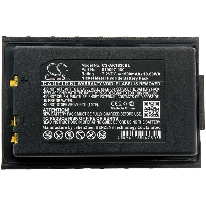 7.2V, 1500mAh, Ni-MH Battery fits Akerstroms, 100j, 100j Transmitters, 10.8Wh