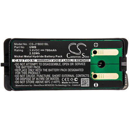 3.6V, 700mAh, Ni-MH Battery fits Jay, A001, Remote Control Ecu, 2.52Wh