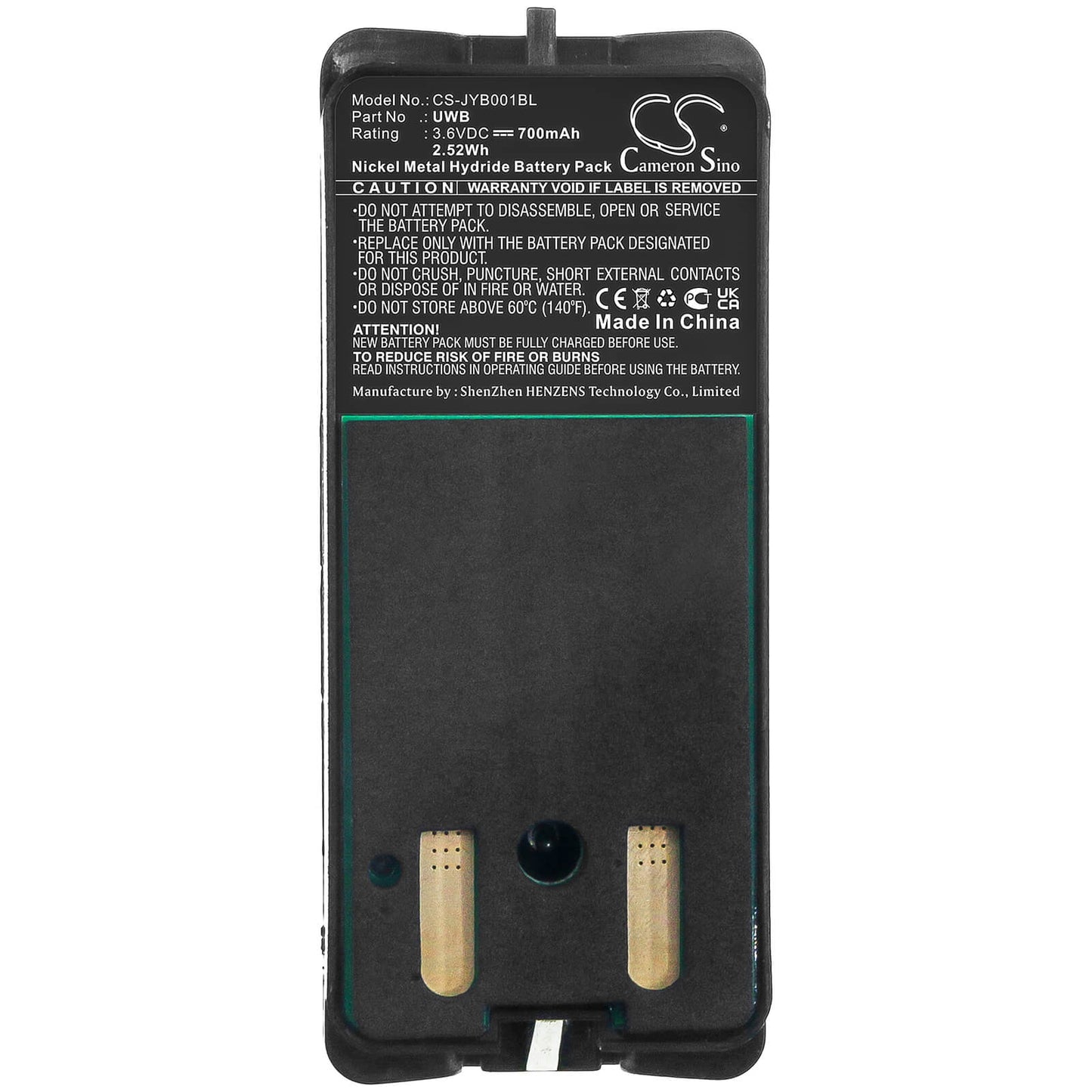 3.6V, 700mAh, Ni-MH Battery fits Jay, A001, Remote Control Ecu, 2.52Wh