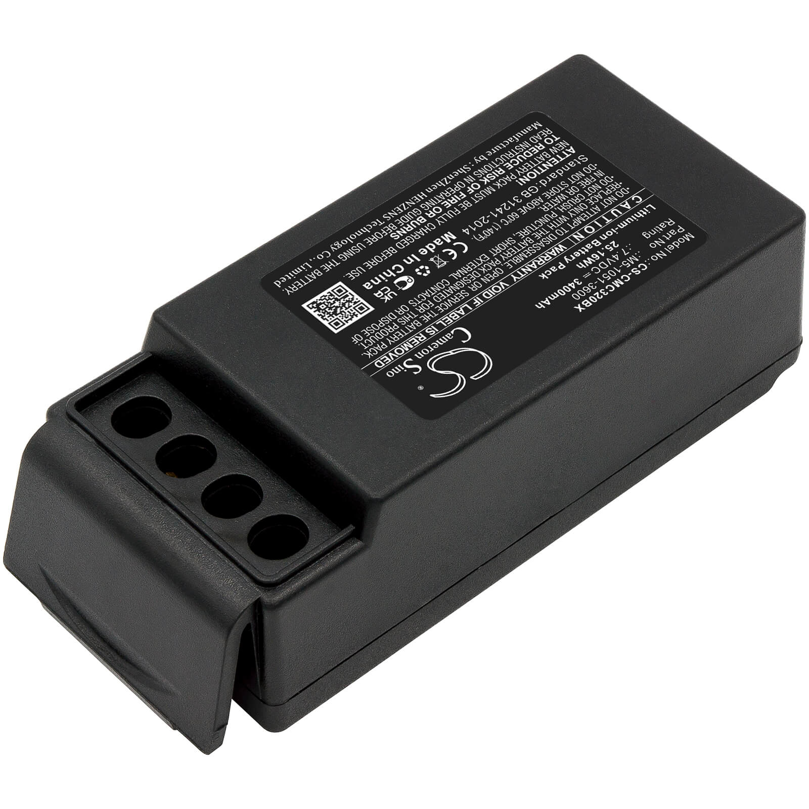 CS-CMC320BX, Crane Remote Control 7.4V, 3400mAh, Li-ion Battery fits Cavotec, M9-1051-3600 Ex, Mc-3, 25.16Wh