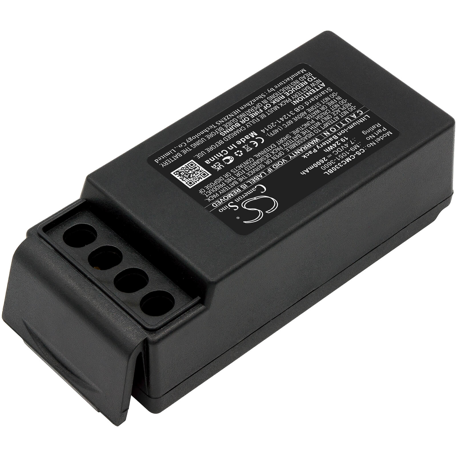 7.4V, 2600mAh, Li-ion Battery fits Cavotec, Mc3300, 19.24Wh