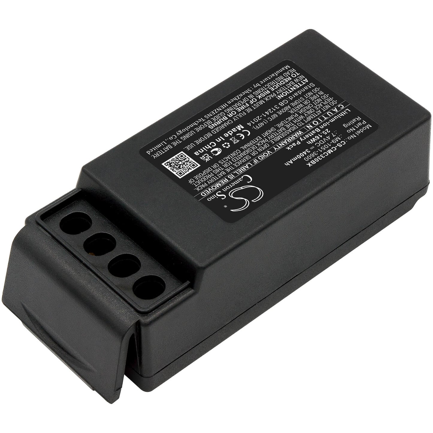 7.4V, 3400mAh, Li-ion Battery fits Cavotec, Mc3300, 25.16Wh