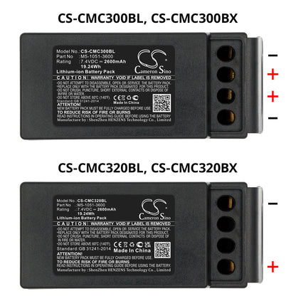 CS-CMC300BL, Crane Remote Control 7.4V, 2600mAh, Li-ion Battery fits Cavotec, M9-1051-3600 Ex, Mc-3, 19.24Wh