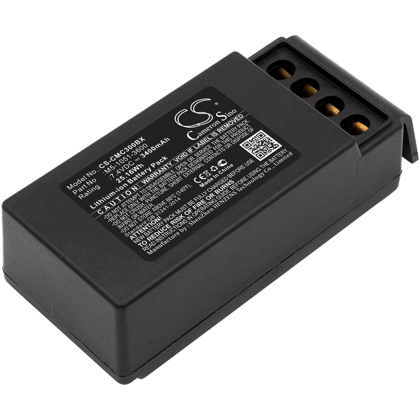 CS-CMC300BX, Crane Remote Control 7.4V, 3400mAh, Li-ion Battery fits Cavotec, M9-1051-3600 Ex, Mc-3, 25.16Wh