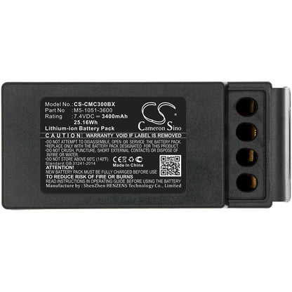 CS-CMC300BX, Crane Remote Control 7.4V, 3400mAh, Li-ion Battery fits Cavotec, M9-1051-3600 Ex, Mc-3, 25.16Wh