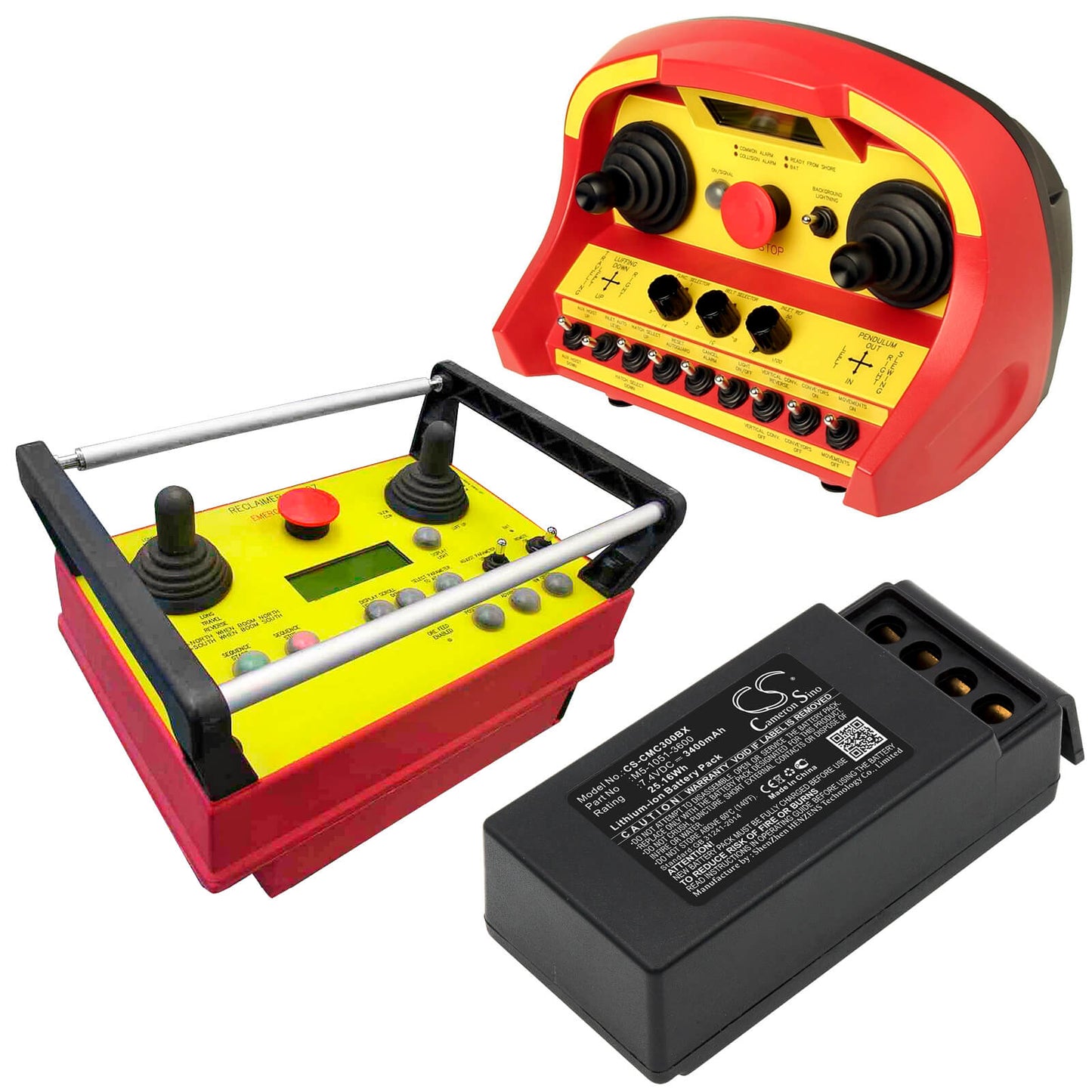 CS-CMC300BX, Crane Remote Control 7.4V, 3400mAh, Li-ion Battery fits Cavotec, M9-1051-3600 Ex, Mc-3, 25.16Wh
