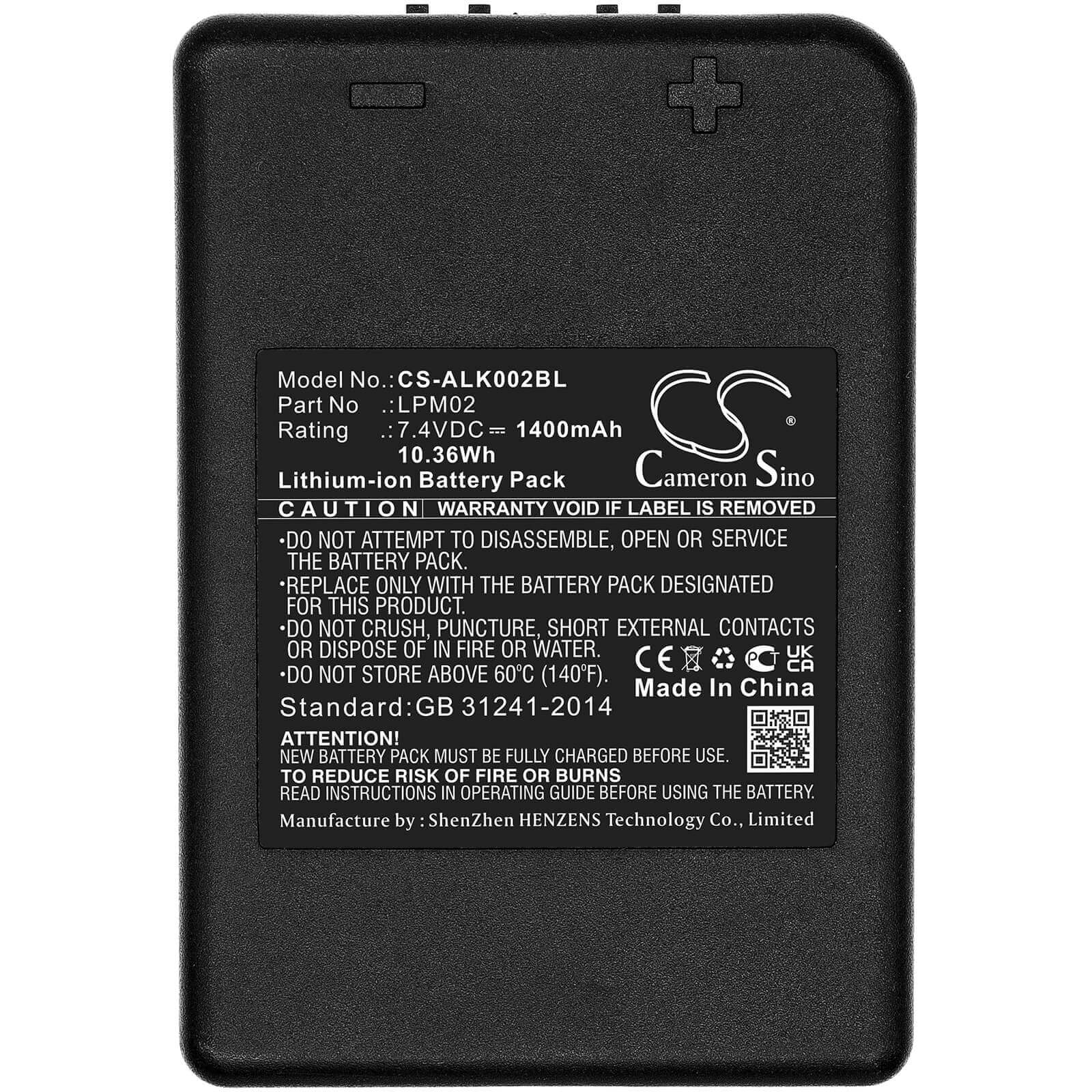 7.4V, 1400mAh, Li-ion Battery fits Autec, Ajm, Ajr, 10.36Wh