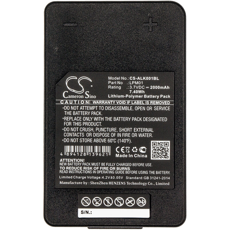 3.7V, 2000mAh, Li-Polymer Battery fits Autec, Lk Neo, 7.4Wh